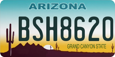 AZ license plate BSH8620