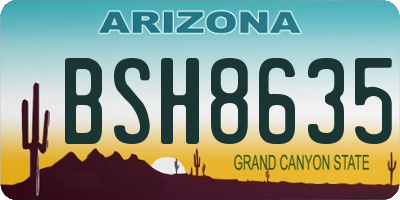 AZ license plate BSH8635