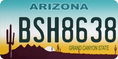 AZ license plate BSH8638