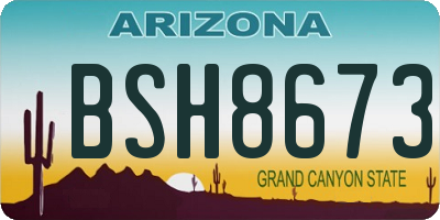 AZ license plate BSH8673