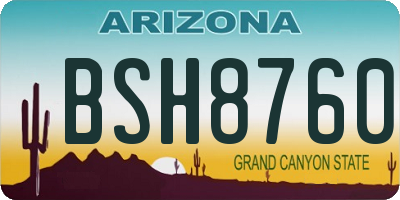 AZ license plate BSH8760