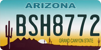 AZ license plate BSH8772