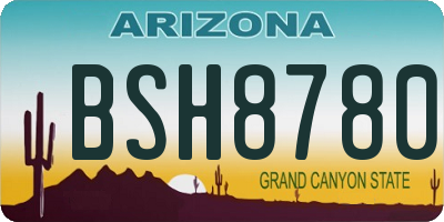 AZ license plate BSH8780