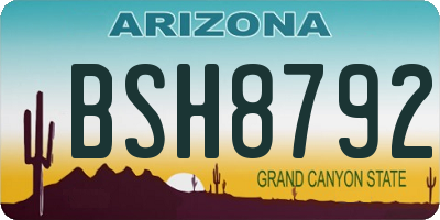 AZ license plate BSH8792