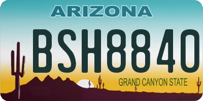 AZ license plate BSH8840