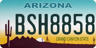 AZ license plate BSH8858