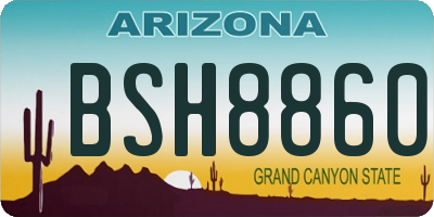 AZ license plate BSH8860