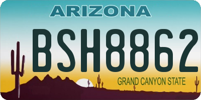 AZ license plate BSH8862