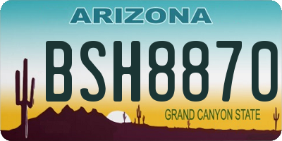 AZ license plate BSH8870