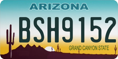 AZ license plate BSH9152