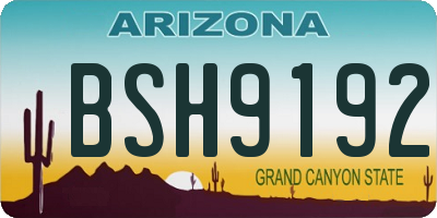 AZ license plate BSH9192
