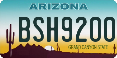 AZ license plate BSH9200