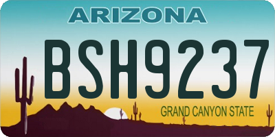 AZ license plate BSH9237