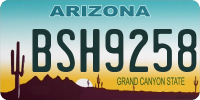 AZ license plate BSH9258