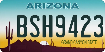 AZ license plate BSH9423