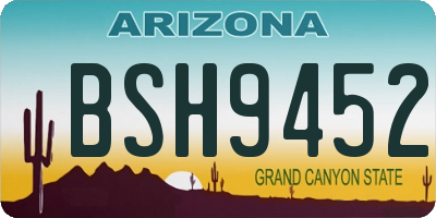 AZ license plate BSH9452