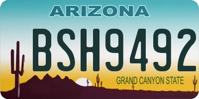AZ license plate BSH9492