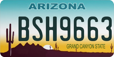 AZ license plate BSH9663