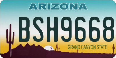 AZ license plate BSH9668