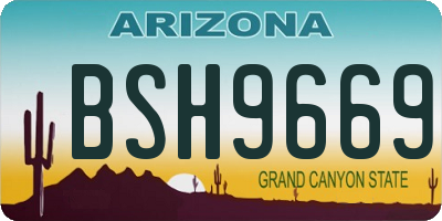 AZ license plate BSH9669