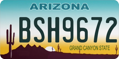 AZ license plate BSH9672