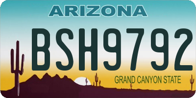 AZ license plate BSH9792