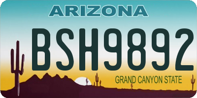 AZ license plate BSH9892