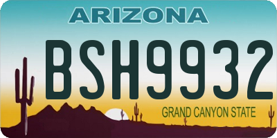 AZ license plate BSH9932