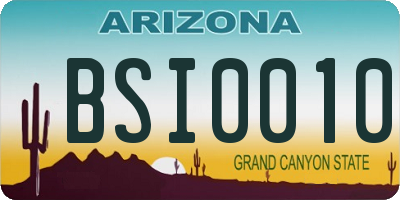 AZ license plate BSI0010