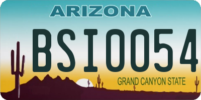 AZ license plate BSI0054