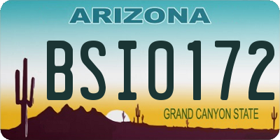AZ license plate BSI0172
