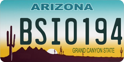 AZ license plate BSI0194