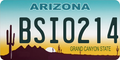 AZ license plate BSI0214