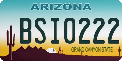 AZ license plate BSI0222