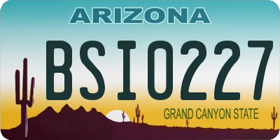 AZ license plate BSI0227