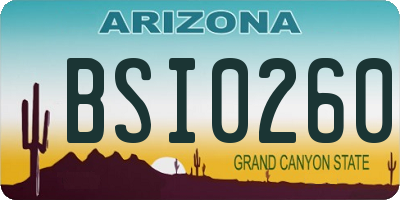 AZ license plate BSI0260