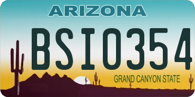AZ license plate BSI0354