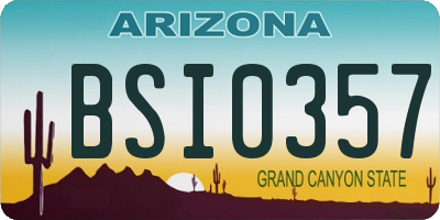 AZ license plate BSI0357