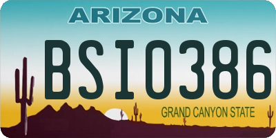 AZ license plate BSI0386