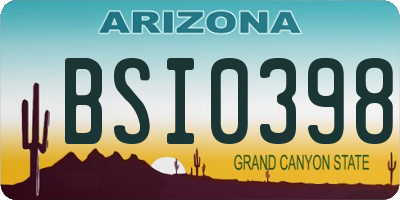 AZ license plate BSI0398