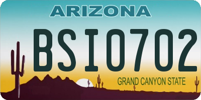 AZ license plate BSI0702