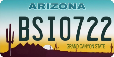 AZ license plate BSI0722
