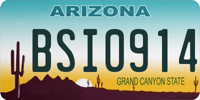 AZ license plate BSI0914