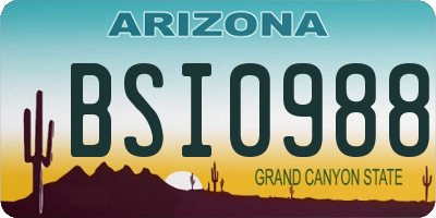 AZ license plate BSI0988