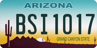 AZ license plate BSI1017