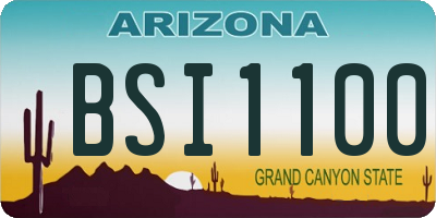 AZ license plate BSI1100