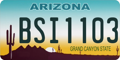AZ license plate BSI1103