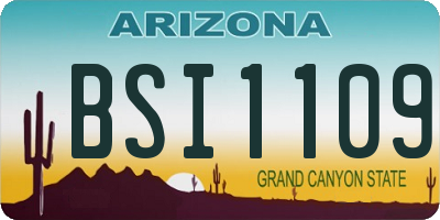 AZ license plate BSI1109