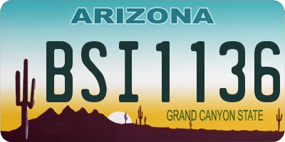 AZ license plate BSI1136