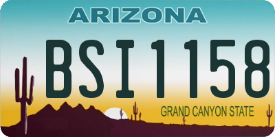 AZ license plate BSI1158